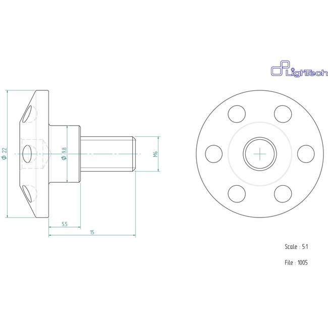 LIGHTECH schroef M6 X 15 Type 1005 zwart Ergal per eenheid 1005NER