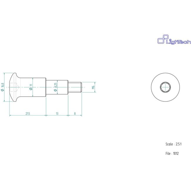 LighTech LIGHTECH schroef M6 X 21 Type 1012 zwart Ergal per eenheid 1012NER