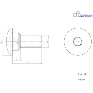 LIGHTECH schroef M6 X 15 Type 984 zwart Ergal per eenheid 984NER