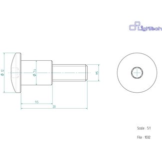 LIGHTECH schroef M5 X 20 Type 1032 zwart Ergal per eenheid 1032NER