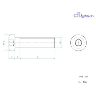 LIGHTECH schroef M10 X 40 Type 1006 zwart Ergal per eenheid 1006NER