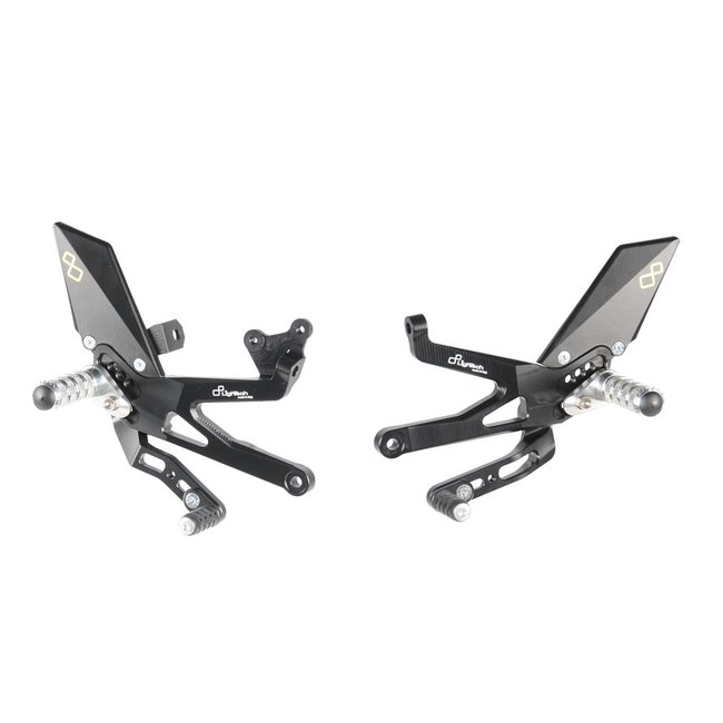 LighTech LIGHTECH verstelbare/inklapbare schakelset achter zwart Ducati Panigale V4 FTRDU012W