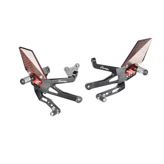 LIGHTECH verstelbare/inklapbare schakelset achter Racing zwart/rood Ducati Panigale V4 FTRDU012R