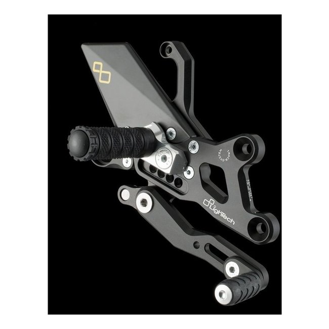 LIGHTECH verstelbare/inklapbare schakelset achter standaard en omgekeerd schakelsysteem zwart Honda CBR1000(RR) FTRHO006W