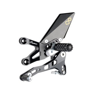 LIGHTECH vaste schakelset achter omgekeerd schakelsysteem zwart Aprilia RSV4 FTRAP006