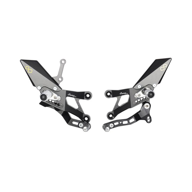 LIGHTECH Fix Rearset Standard Shifting Black Yamaha R3 FTRYA013