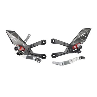 LighTech LIGHTECH Racing Adjustable/Foldable Rearset Standard & Reverse Shifting Black Honda CBR1000R-RR FTRHO011R