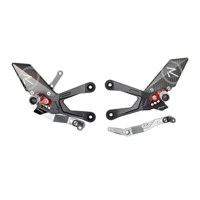 LIGHTECH Racing Adjustable/Foldable Rearset Standard & Reverse Shifting Black Honda CBR1000R-RR FTRHO011R