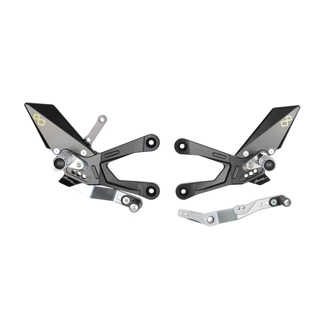 LighTech LIGHTECH Fix Rearset Standard & Reverse Shifting Black Honda CBR1000R-RR FTRHO011