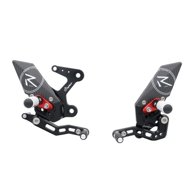 LighTech LIGHTECH Racing Fix Rearset Standard & Reverse Shifting Black Kawasaki Ninja 400 FTRKA007R