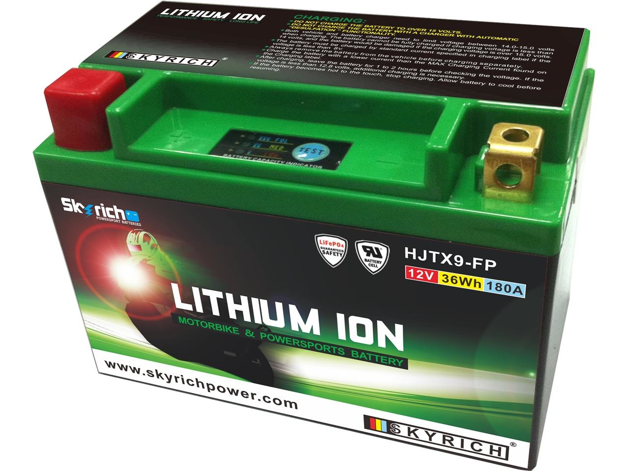 Batterie SKYRICH Lithium Li-Ion 12V 30AH AGM = 9Ah Lithium - 1,9kg