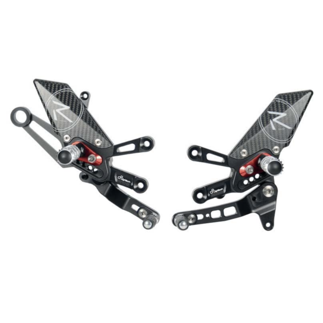 LIGHTECH vaste schakelset achter standaard schakelsysteem zwart Aprilia RSV4 FTRAP005