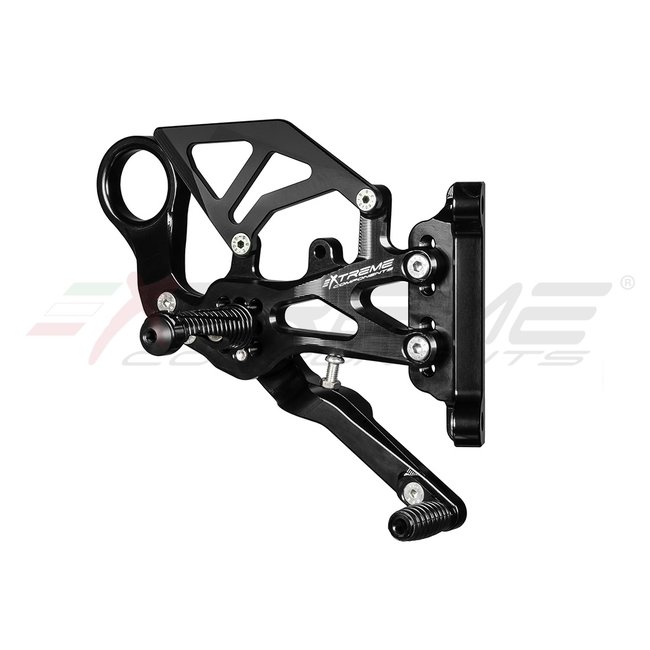 Extreme Components GP EVO rear sets kit for BMW S1000RR / M1000RR (2019/2022)(standard and reverse shifting) with aluminium heel guard (black)