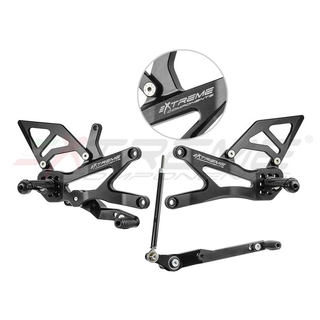 Extreme Components GP EVO rear sets kit for Honda CBR 1000 RR-R / SP (2020/2022) (standard shifting) with aluminium heel guard (black)