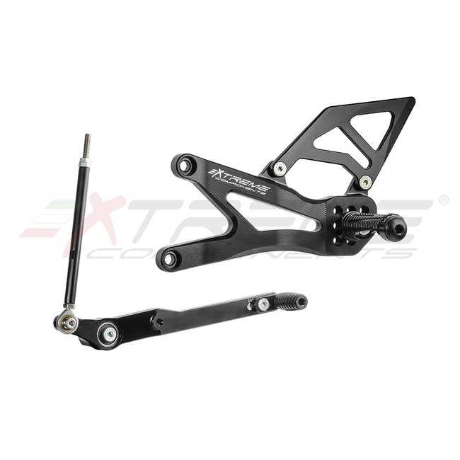 Extreme Components GP EVO rear sets kit for Honda CBR 1000 RR-R / SP (2020/2022) (standard shifting) with aluminium heel guard (black)