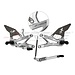 Extreme Components GP EVO rear sets kit for Honda CBR 1000 RR-R / SP (2020/2022) (reverse shifting) with carbon fiber heel guard (silver)