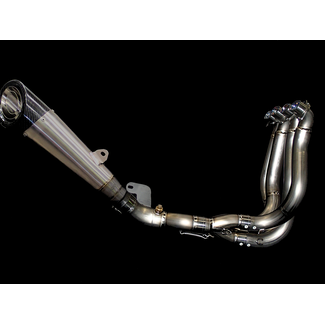 Kawasaki Ninja H2/H2R Brushed Titanium Exhaust with Carbon Tip Muffler