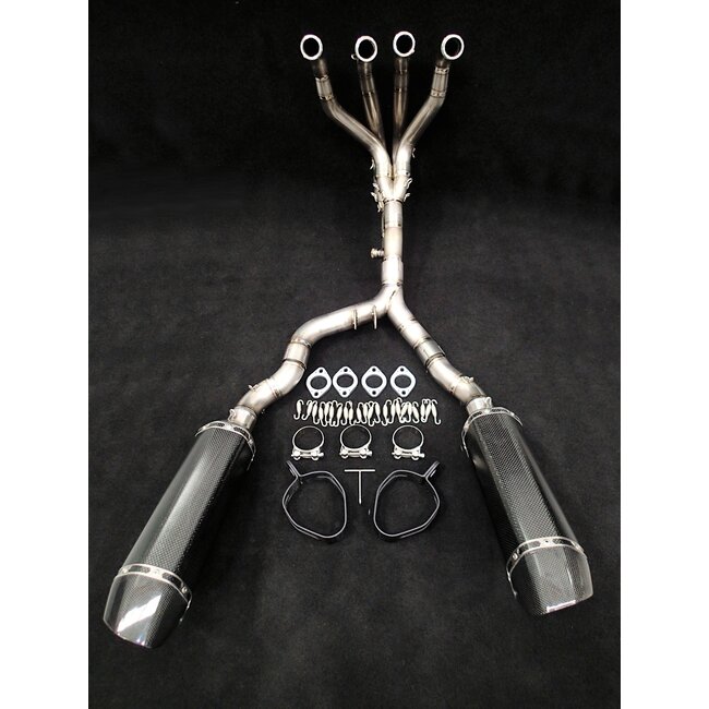 Kawasaki Z1000 Vandemon Dual Full Titanium Exhaust System with Carbon Fibre Muffler