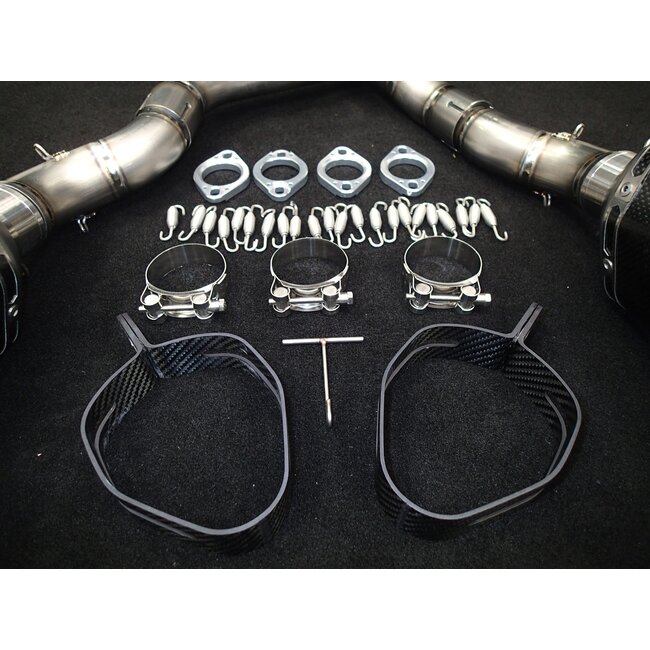 Kawasaki Z1000 Vandemon Dual Volledig Titanium Uitlaatsysteem met Carbon Fibre Demper