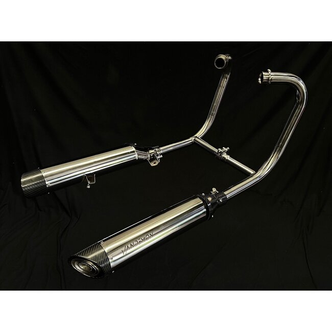 Vandemon Performance Triumph Bonneville Bobber & Speedmaster 1200 Polished Titanium Exhaust (2017–2023)