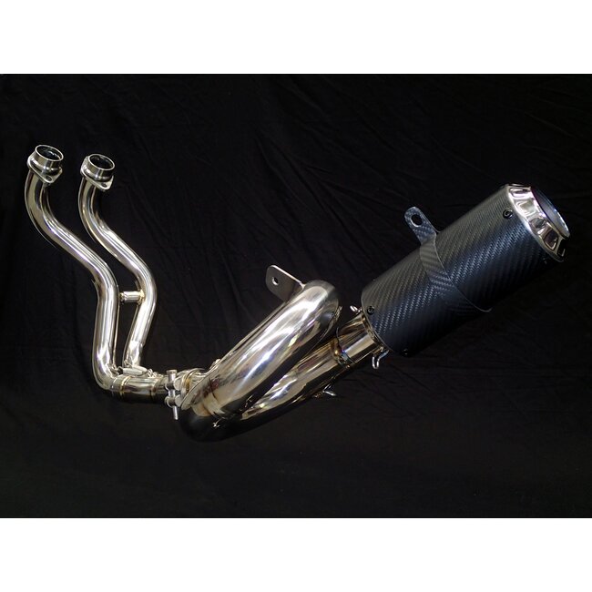 Vandemon Performance Vandemon Yamaha R7 / MT‑07 / FZ‑07 Polished Titanium + Carbon Exhaust System