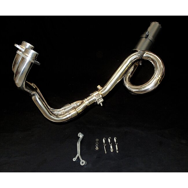 Vandemon Performance Vandemon Yamaha R7 / MT‑07 / FZ‑07 Polished Titanium + Carbon Exhaust System