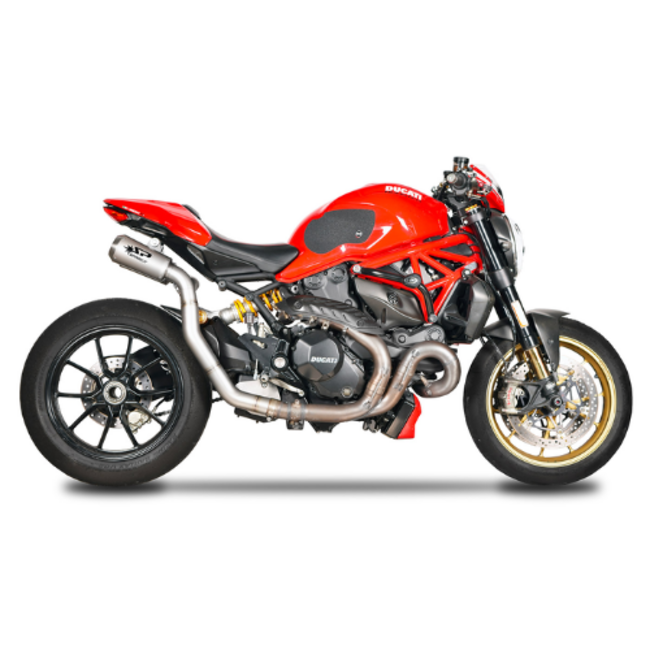Spark 3/4 kit: 2 MotoGP dempers onderlangs + 1in2 pijp Ducati Monster 1200 (2016-2018)