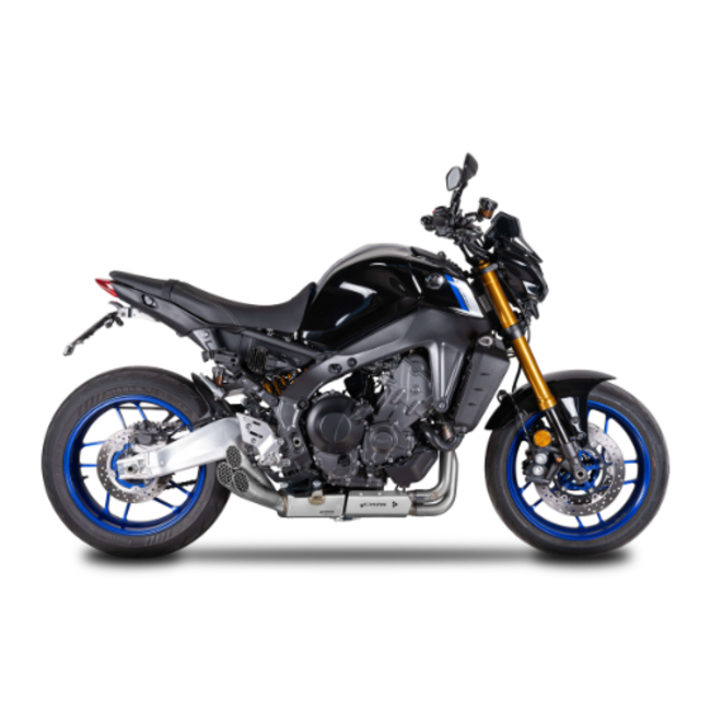 Spark EURO 5 Full System: RVS Bochten + katalysator + TRIPLE MotoGP Style demper Yamaha MT-09/XSR 900 (2021-2025)
