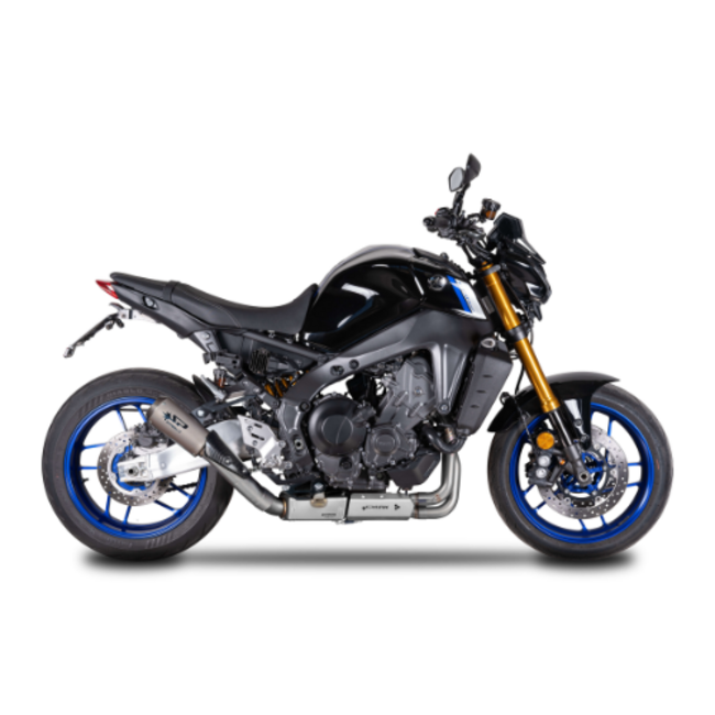Spark EURO 5 HIGH Mount Full System: RVS + katalysator + BOX en MotoGP demper Yamaha MT-09 (2021-2024)