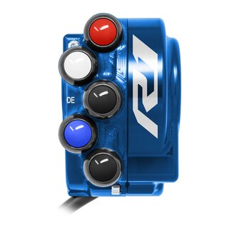 Jetprime Throttle control cover with integrated handlebar switch for Yamaha YZF-R1 (Blue)