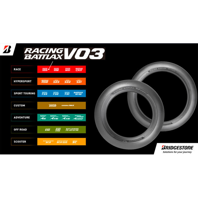 Bridgestone Racing Battlax V03 SLICK 120/70 17 SOFT MEDIUM