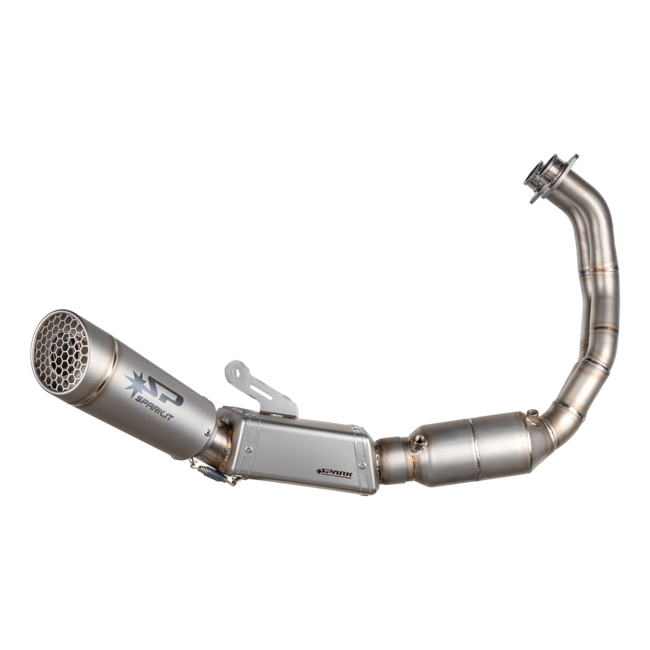 SPARK Exhaust Spark Grid-O full system (RVS collector + pre-silencer box + titanium demper) Yamaha MT-07 / XSR 700 (2021-2026) - Euro 5+ gehomologeerd