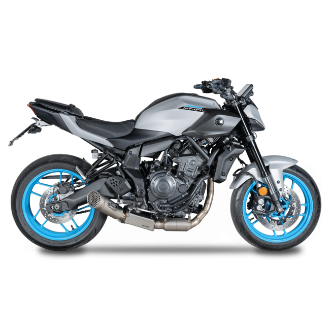 SPARK Exhaust Spark Grid-O full system (RVS collector + pre-silencer box + titanium demper) Yamaha MT-07 / XSR 700 (2021-2026) - Euro 5+ gehomologeerd