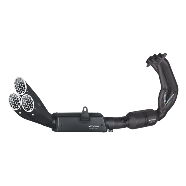 Spark EURO 5 Full System: RVS Bochten + katalysator + TRIPLE MotoGP Style demper Yamaha MT-09/XSR 900 (2021-2025) ZWART