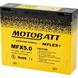 Motobatt MFX5.0 MFLEX+ 5Ah Lithium-Motorradbatterie