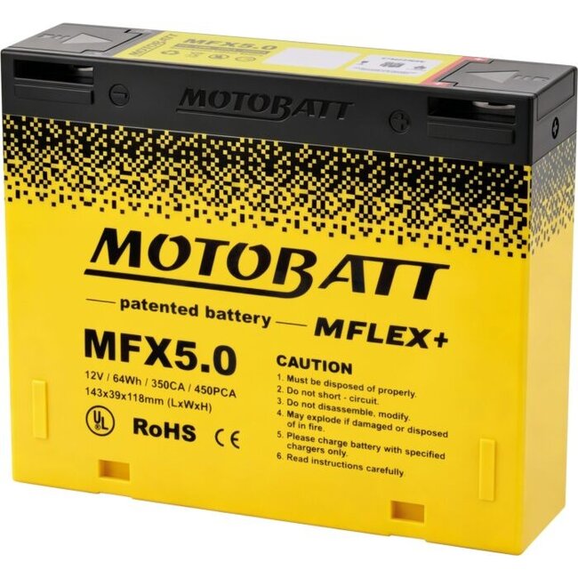 Motobatt MFX5.0 MFLEX+ 5Ah Lithium-Motorradbatterie