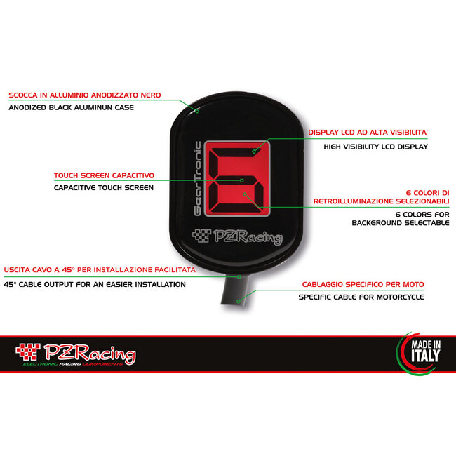 PZRacing GearTronic ZERO Yamaha versnellingsindicator GT3100-Y