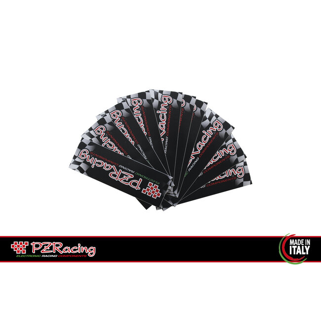 PZRacing kleine Logoaufkleber 12 × 35 mm – 10 Stück MD108