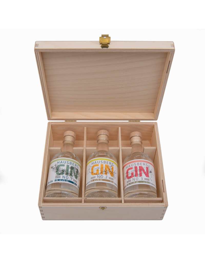 Hausberg Gin Hausberg 3 Bottle Gin-Tasting Box w/ No.1 & No.2 & No.3 0,1l - 43,5 % vol.