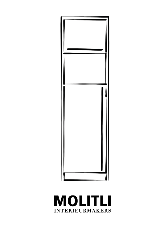 Kast oven + koelkast - Ombouw 4 cm dik Kast + koelkast - Ombouw 4 cm dik - Kast 68 cm breed