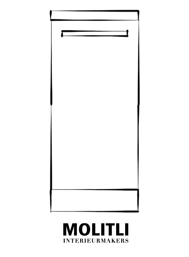 Greep blank staal 2,5 cm dik - 22 cm lang