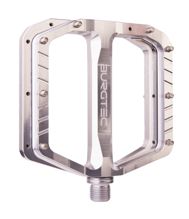 Burgtec Penthouse Flat MK5 Pedals - Rhodium Silver - Steel Axle