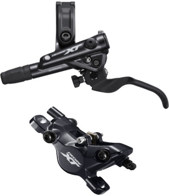 Shimano BR-M8100/ BL-M8100 XT bled brake lever/post mount calliper, rear left