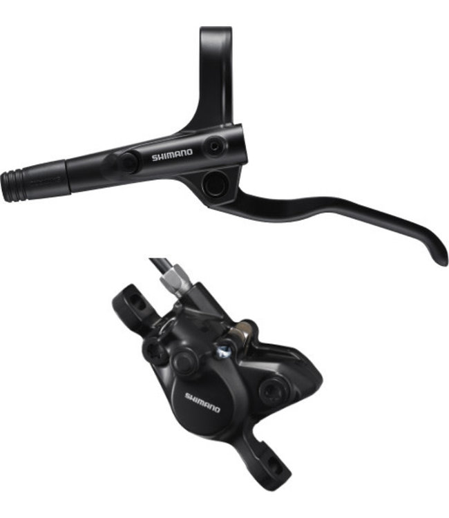 Shimano BR-MT200 / BL-MT200 bled brake lever/post mount calliper, black, rear left