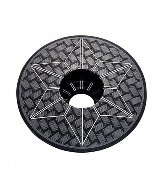 Supacaz Supacaz Star Capz Anodized Top Cap: Laser Carbon