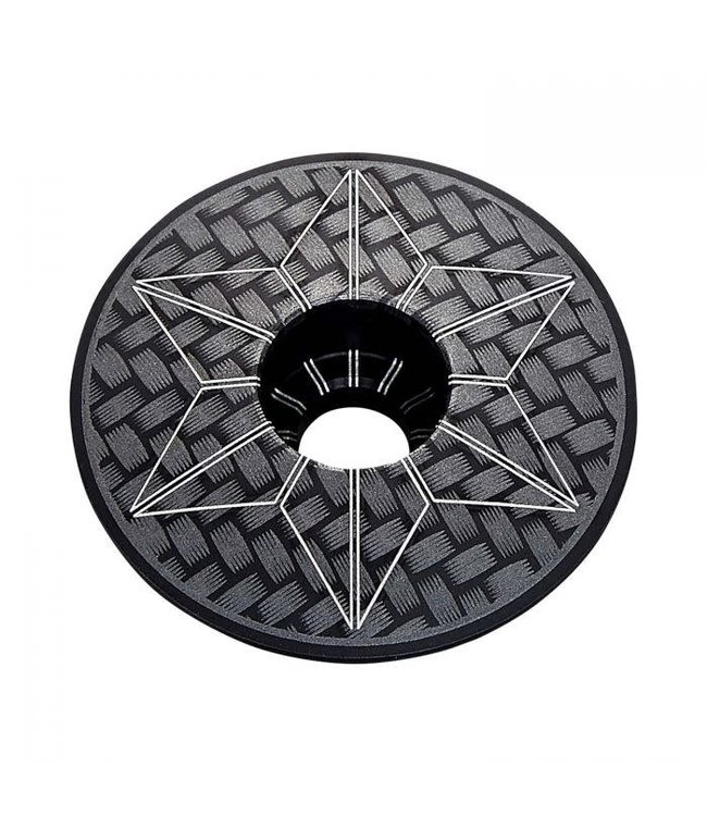 Supacaz Star Capz Anodized Top Cap: Laser Carbon