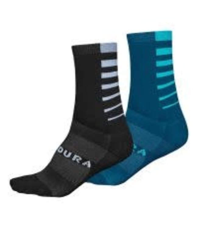 Endura CoolMax® Stripe 2-P Socks Kingfisher: S-M