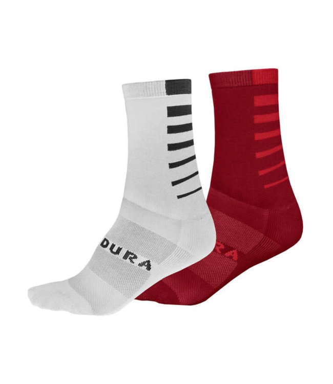 Endura CoolMax® Stripe 2-P Socks, Rust Red: S-M