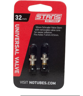 Stans NoTubes Stan's NoTubes Valve Stem 32mm Schrader, Black, pair