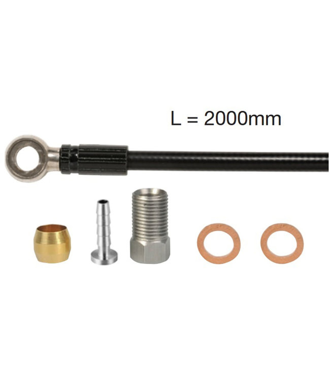 Elvedes Shimano Brake Hose Black 2M + Banjo + Parts